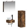 vidaXL Ensemble d'armoire de salle de bain 4 pc Ch&ecirc;ne fum&eacute;