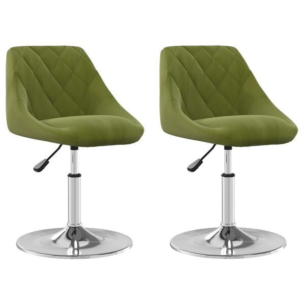 vidaXL Chaises pivotantes &agrave; manger lot de 2 vert clair velours