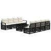 vidaXL Ensemble de canap&eacute; de jardin 9 pc Noir et blanc cr&egrave;me polyrotin