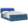 vidaXL Cadre de lit ottoman avec matelas bleu fonc&eacute; 140x200 cm velours