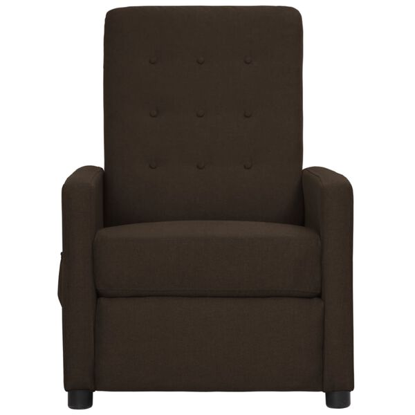 vidaXL Fauteuil de massage Marron fonc&eacute; Tissu
