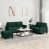 vidaXL Ensemble de canap&eacute;s 3 pcs avec coussins Vert fonc&eacute; Velours