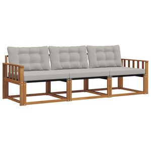 vidaXL Ensemble de canap&eacute;s d'ext&eacute;rieur 3 pcs Gris Naturel et Clair