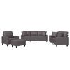 vidaXL Ensemble de canap&eacute;s 4 pcs avec coussins gris similicuir