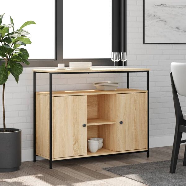 vidaXL Buffet Ch&ecirc;ne Sonoma 100x35x80 cm Bois d'ing&eacute;nierie