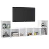 vidaXL Ensemble de meubles TV 3 pcs Blanc brillant Bois d'ing&eacute;nierie