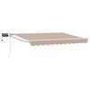 vidaXL Store r&eacute;tractable manuel avec LEDs Beige et blanc 3 x 2,5 m