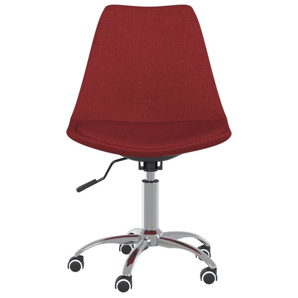 vidaXL Chaise pivotante de bureau Rouge bordeaux Tissu
