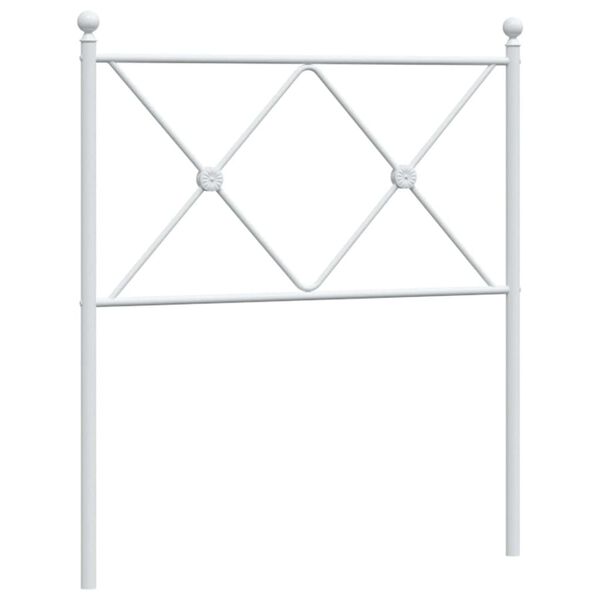 vidaXL T&ecirc;te de lit de remplacement m&eacute;tal blanc 80 cm