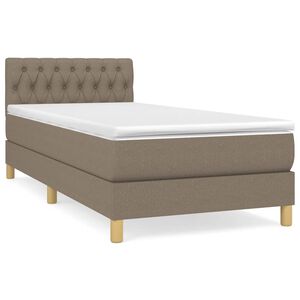 vidaXL Sommier &agrave; lattes de lit avec matelas Taupe 80x200 cm Tissu