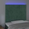 vidaXL T&ecirc;te de lit &agrave; LED Vert fonc&eacute; 80x5x118/128 cm Velours