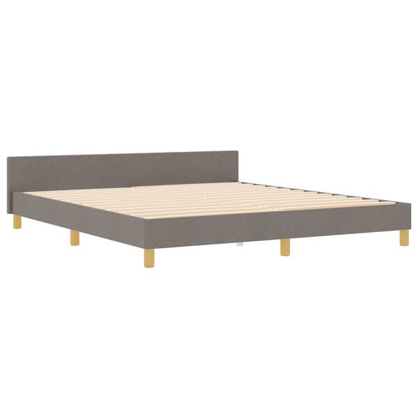 vidaXL Cadre de lit avec t&ecirc;te de lit Taupe 180 x 200 cm tissu