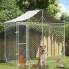vidaXL Chenil d'ext&eacute;rieur pour chiens avec toit argent&eacute; 3x1,5x2,5 m