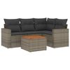 vidaXL Salon de jardin 5 pcs avec coussins gris r&eacute;sine tress&eacute;e