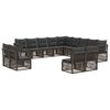 vidaXL Ensemble de canap&eacute; de jardin 13 pc Gris polyrotin