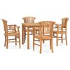 vidaXL Ensemble &agrave; manger de jardin 5 pcs bois de teck solide