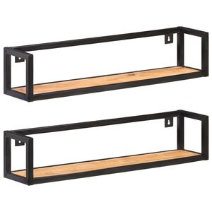 vidaXL &Eacute;tag&egrave;res murales 2 pcs 80 cm Bois d'acacia massif