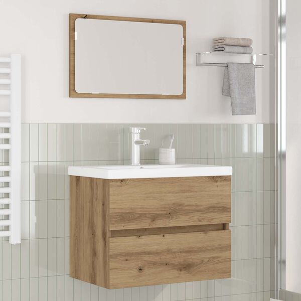 vidaXL Ensemble de mobilier de salle de bain 3 pcs Ch&ecirc;ne artisanal