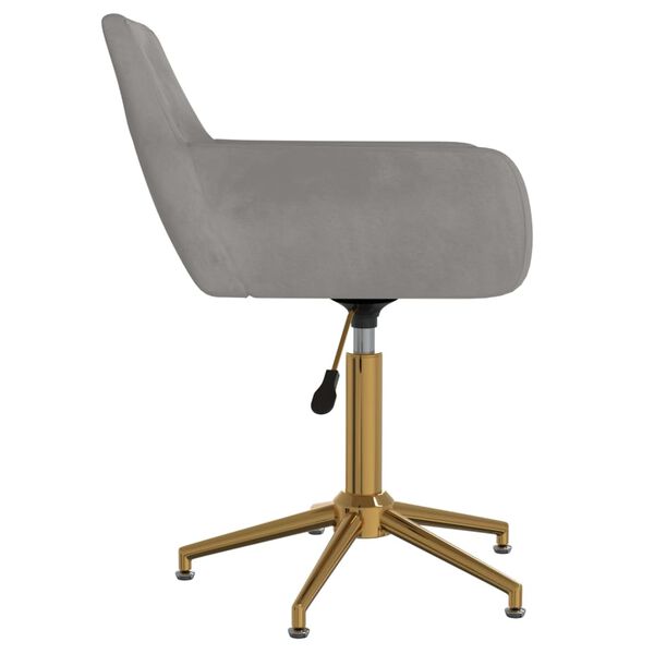 vidaXL Chaise pivotante de salle &agrave; manger Gris clair Velours