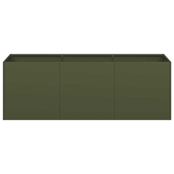 vidaXL Jardini&egrave;re vert olive 120x40x40 cm acier lamin&eacute; &agrave; froid