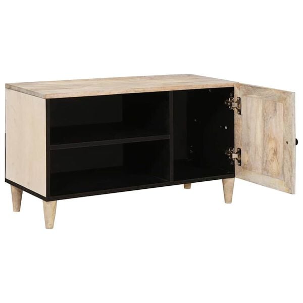 vidaXL Unites TV avec &eacute;tag&egrave;re Blanc 80 x 33 x 46 cm Bois d'ing&eacute;nierie