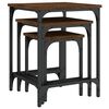 vidaXL Tables basses gigognes 3 pcs ch&ecirc;ne marron bois d'ing&eacute;nierie