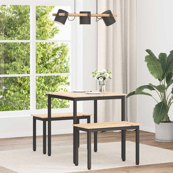 vidaXL Table de salle &agrave; manger / Table de repas Naturel