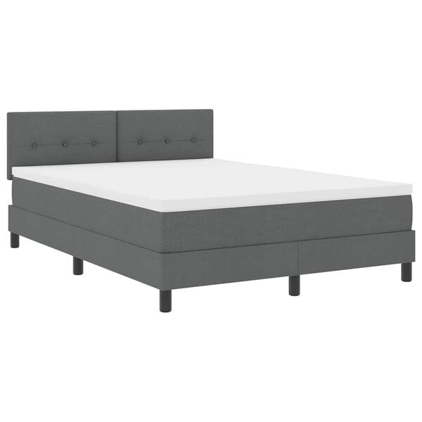 vidaXL Lit boxspring avec matelas Gris fonc&eacute; 140 x 190 cm tissu
