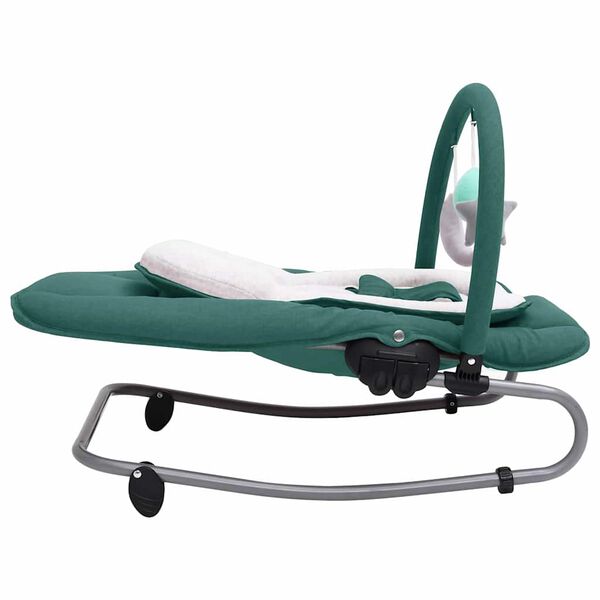 vidaXL Transat pour b&eacute;b&eacute; Vert Acier