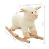 vidaXL Mouton &agrave; bascule Peluche 78x34x58 cm Blanc