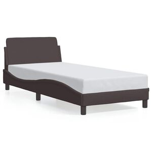 vidaXL Cadre de lit Dover marron fonc&eacute; 80x200 cm tissu