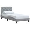 vidaXL Cadre de lit sans matelas gris clair 90x190 cm tissu