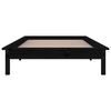 vidaXL Cadre de lit &agrave; LED sans matelas noir 90x200 cm bois massif