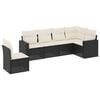 vidaXL Salon de jardin 6 pcs avec coussins noir r&eacute;sine tress&eacute;e