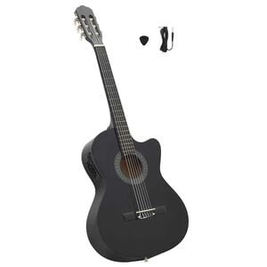 vidaXL Guitare d&eacute;coup&eacute;e classique occidentale &eacute;galiseur 6 cordes Noir