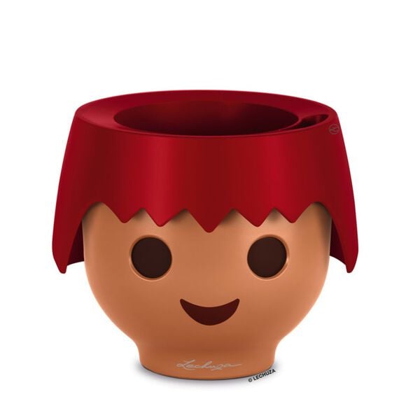 LECHUZA Jardini&egrave;re de table OJO ALL-IN-ONE Rouge feu