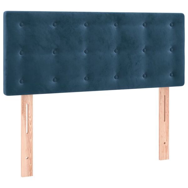 vidaXL T&ecirc;te de lit Bleu fonc&eacute; 100x5x78/88 cm Velours
