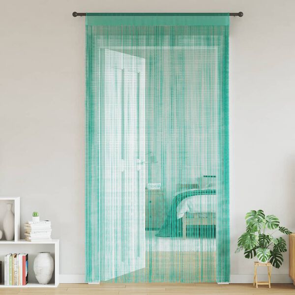 vidaXL Rideaux &agrave; fils 2 pcs turquoise 100x250 cm