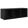 vidaXL Ensemble meuble TV 72 x 35 x 37 cm Noir Bois d'ing&eacute;nierie