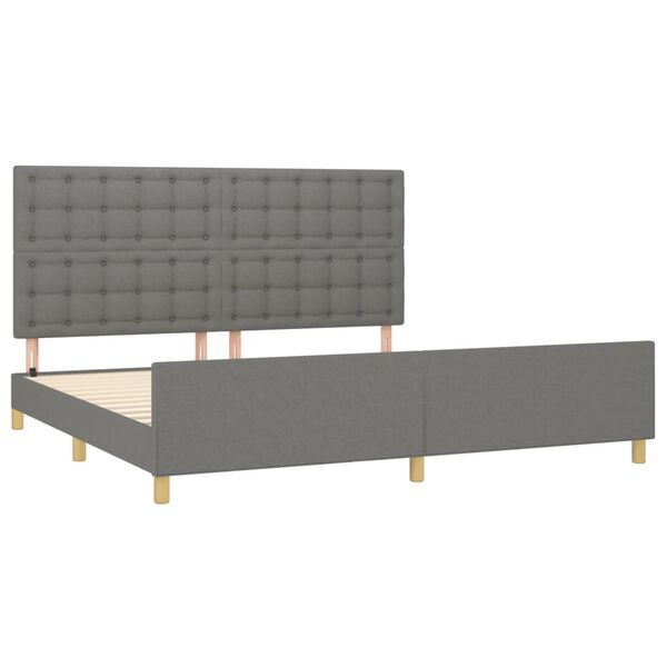 vidaXL Cadre de lit sans matelas gris fonc&eacute; 200x200 cm tissu