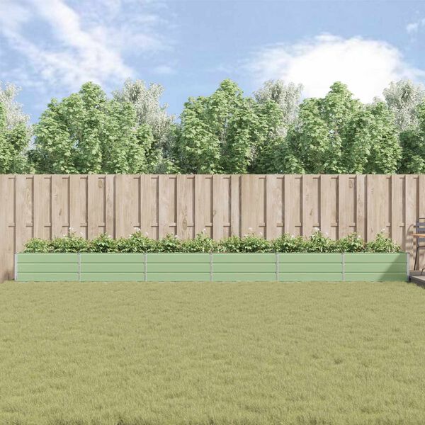 vidaXL Jardini&egrave;re Vert pastel 195 x 100 x 45 cm Acier galvanis&eacute;