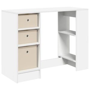vidaXL Bureau avec tiroir Blanc 100 x 40 x 75 cm Bois d'ing&eacute;nierie