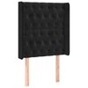 vidaXL T&ecirc;te de lit avec oreilles Noir 83x16x118/128 cm Velours