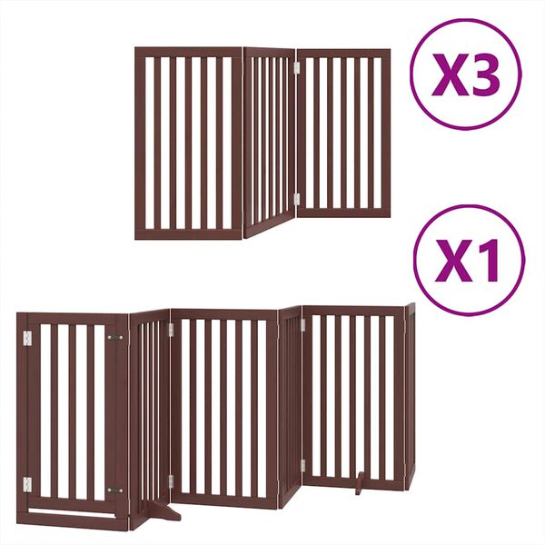 vidaXL Barri&egrave;re pour chien porte pliable 15 panneaux bois de peuplier