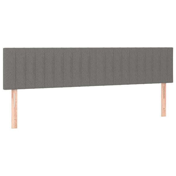 vidaXL Tête de lit à LED Gris foncé 180x5x78/88 cm Tissu