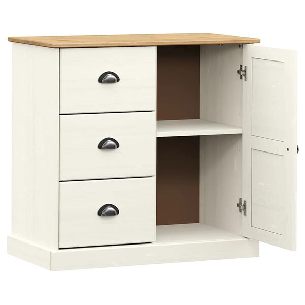 vidaXL Buffet avec tiroirs VIGO 78x40x75 cm blanc bois massif de pin