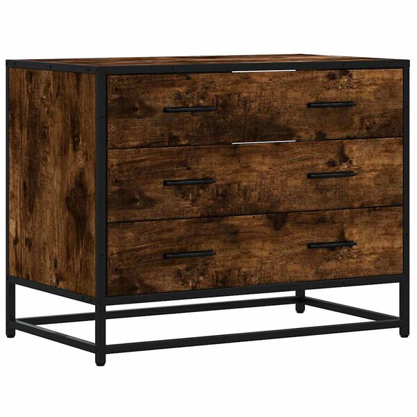 vidaXL Commode chêne fumé 70x41x56 cm bois d'ingénierie