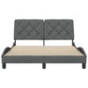 vidaXL Cadre de lit sans matelas gris fonc&eacute; 140x200 cm tissu
