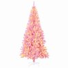 vidaXL Sapin de No&euml;l avec 300 LED avec support Rose 180 cm PVC