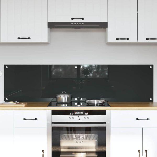 vidaXL Protection de cuisine 2 pcs Gris fonc&eacute; 80 x 40 cm verre tremp&eacute;